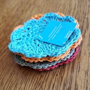 NWT- Colorful Crochet Coasters Set (4) By: Sous- Verres/ Pier 1 Imports